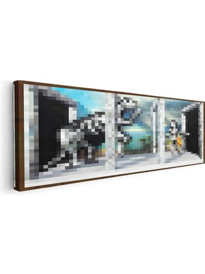 Tablofest Yatay Panoramik Kanvas Tablo Passage Piksel Minecraft Tablosu Ev Ofis Salon Duvar Dekoru