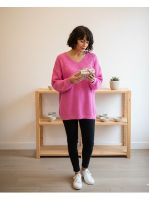 Urumday Kadın V Yaka Kazak