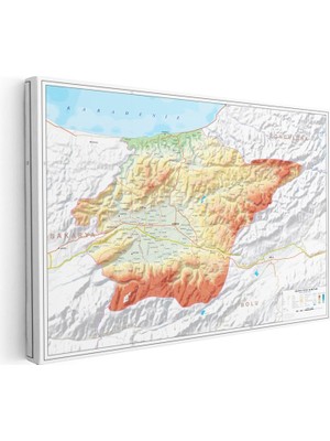 Tablofest Yatay Kanvas Tablo Düzce Doğal Oluşum Harita Tablosu Ev Ofis Duvar Dekoru