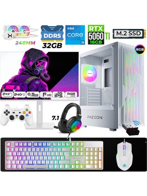 Xaser Astra X720 I5 14400F 32GB Ddr5 Ram 1tb M.2 Nvme SSD 16GB RTX5060 Ti Sıvı Soğutmalı 24,5" 240Hz Oyuncu Tavsiye Sistem