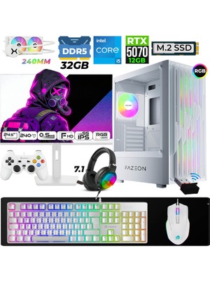 Xaser Astra X730 I5 14400F 32GB Ddr5 Ram 1tb M.2 Nvme SSD 12GB RTX5070 Sıvı Soğutmalı 24,5" 240Hz Oyuncu Tavsiye Sistem