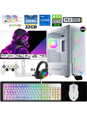 Xaser Astra X790 I7 14700F 32GB Ddr5 Ram 1tb M.2 Nvme SSD 8gb RTX5060 Sıvı Soğutmalı 24,5" 240Hz Oyuncu Tavsiye Sistem