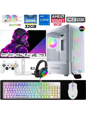 Xaser Astra X820 I7 14700F 32GB Ddr5 Ram 1tb M.2 Nvme SSD 16GB RX9060 Xt Sıvı Soğutmalı 24,5" 240Hz Oyuncu Tavsiye Sistem