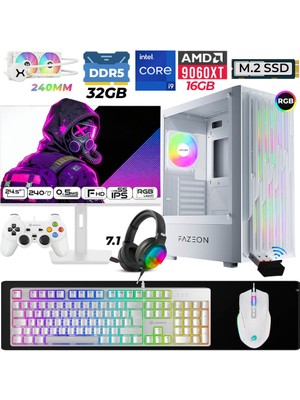 Xaser Astra X900 I9 14900KF 32GB Ddr5 Ram 1tb M.2 Nvme SSD 16GB RX9060 Xt Sıvı Soğutmalı 24,5" 240Hz Oyuncu Tavsiye Sistem