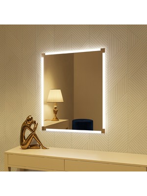 Aypars Atölye LED Işıklı Dikdörtgen Ayna – Modern Dekoratif Duvar Aynası