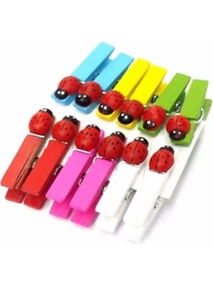 Royaleks Group 12'li Uğur Böcekli Mini Sunum Mandal ROYALEKS-MLN-30280