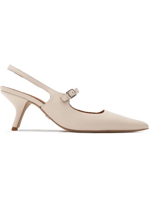Jabotter %100 Deri Bej Kadın Stiletto Louvre Deri Stiletto