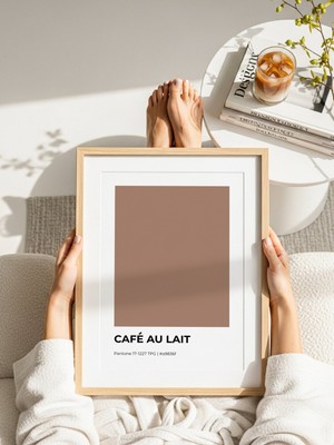Fuart.Co Cafe Au Lait Kahve Temalı Dijital Baskı Poster (Çerçevesiz) Kafu