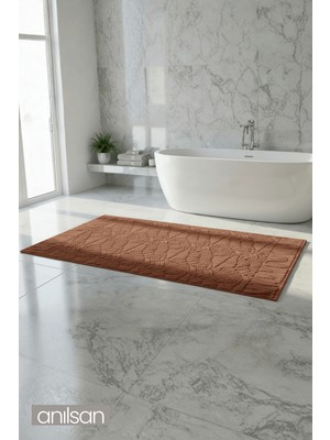 Anılsan Zayn Kiremit Ayak Havlusu - 70x130Cm, 790Gr, %100 Pamuk, Spa Ve Otel Banyo Paspası