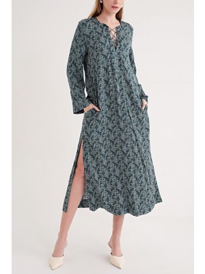 Societa Yeşil Bagcık detaylı elbise 94035