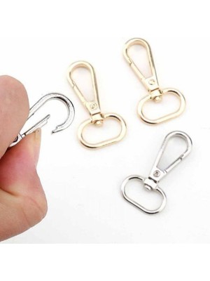 Orhan Çanta Gümüş Makrome Anahtarlık Aparatı 30 Adet Telli Kanca Anahtarlık Klipsi Halkası