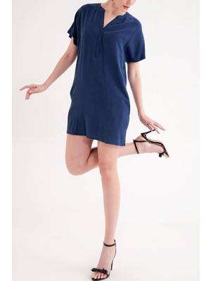 Societa Çivit Desenli İpek Tunik Elbise 91863