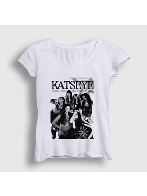 Presmono Kadın Beyaz Poster K Pop Katseye T-Shirt