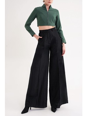 Societa Siyah Beli lastikli bol kesim pantolon 41653