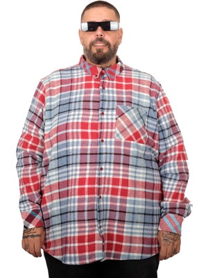 ModeXL Mode Xl Erkek Gömlek Ekose-Kareli Bol Kesim Günlük Stil 5XL Beden