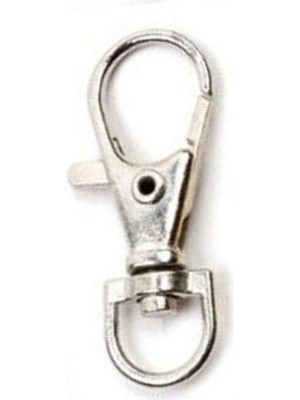 Orhan Çanta 25 Adet İstakoz Anahtarlık Kancası - 3.5 cm 360 Derece Döner Klips - Gümüş Renk Metal Aparat