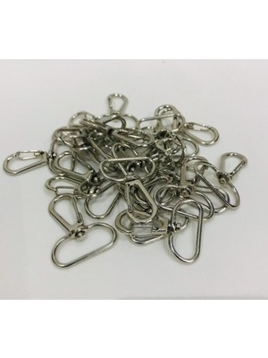 Orhan Çanta Gümüş Renk  Metal Makrome Anahtarlık Halkası 2,5 cm 25 Adet