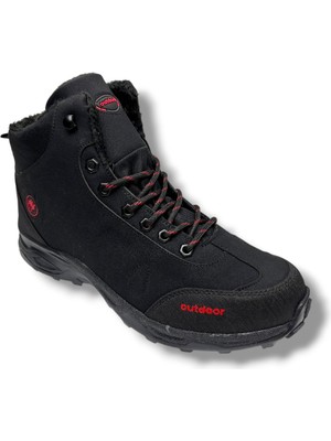 Jagulep 4058-26 Anatomik Içi Kürklü Outdoor Erkek Bot Siyah Kırmızı 45-47
