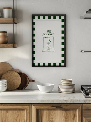 Fuart.Co Minik Barista Kahve Temalı Dijital Baskı Poster (Çerçevesiz) Kafu