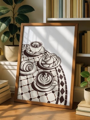 Fuart.Co Kahve Molası Kahve Temalı Dijital Baskı Poster (Çerçevesiz) Kafu