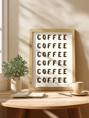 Fuart.Co Coffee Altılı Kahve Temalı Dijital Baskı Poster (Çerçevesiz) Kafu