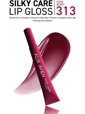 Alix Avien Dolgun Gürünüm ve Nemlendirici Etkili Dudak Parlatıcısı - Silky Care Lipgloss 313 Wire Berry