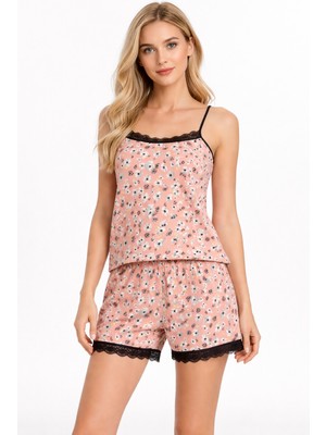 Cherry Queen Kadın Askılı Şortlu Ev Giyim & Pijama Takımı