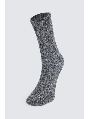 Tudors Erkek Desenli Örme Gri Çorap