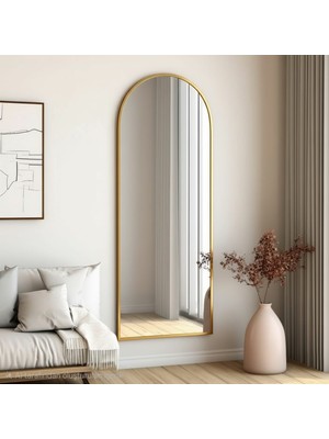 Esenhome DECOR Gold Çerçeveli Oval Duvar Aynası 60X180CM