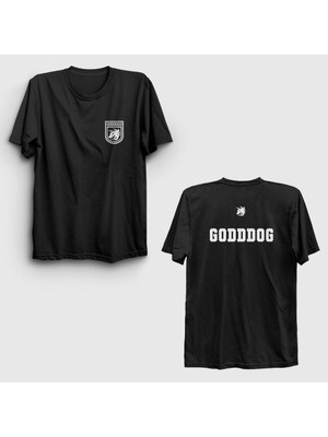 Presmono Unisex Siyah God Dog Johan Lookism Sırt Baskılı T-Shirt