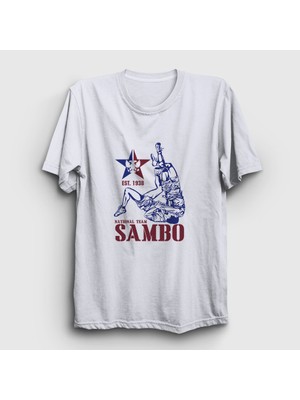 Presmono Unisex Beyaz Team Ufc Mma Dövüşçü Sambo T-Shirt