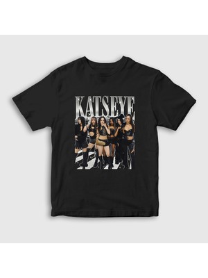 Presmono Unisex Çocuk Siyah Shine K Pop Katseye T-Shirt
