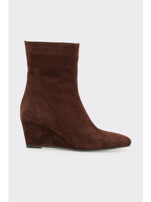 Elle Kahve Deri Kadın Klasik Bot