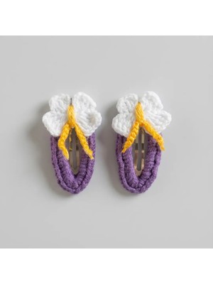 Rug Muse El Örgüsü Kız Çocuk Çıtçıt Toka Seti - Violet Butterfly - Kelebek Figürlü - Mor (2'li Paket)