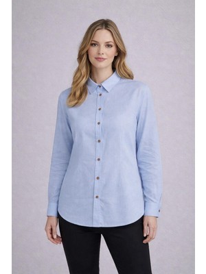 Cargo Asmin Bayan Uzun Kol Keten Gömlek