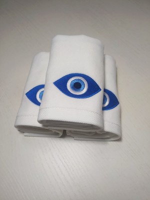 Nazar Boncuğu Nakışlı 3’lü El Havlusu Seti – Çeyizlik & Hediyelik