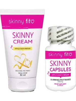 Skinnyfit Elma Sirkesi Ana Malzemeli Vücut Bakım Kremi + 30LU Kaps Set