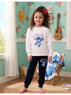 Kidello Ekru Kadife Kız Çocuk Eşofman Takımı Blue Koala Baskılı 3-4 ve 7-8 Yaş | Yumuşak & Şık