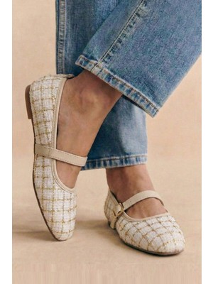 Yağmur Günlük Kadın Babet Bantlı Lastik Tokalı Dikiş Detaylı Ortopedik Rahat Ev Iş Ofis Ayakkabı 781