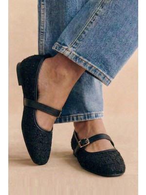 Yağmur Günlük Kadın Babet Bantlı Lastik Tokalı Dikiş Detaylı Ortopedik Rahat Ev Iş Ofis Ayakkabı 781