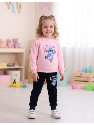 Kidello Pembe Kadife Kız Çocuk Eşofman Takımı Blue Koala Baskılı 3-4 ve 7-8 Yaş | Yumuşak & Şık