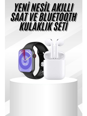 Evyora Yeni Nesil Akıllı Saat ve Kulaklık Seti Gümüş Kasa Zarif Tasarım Çok Fonksiyonlu