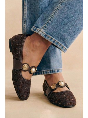 Yağmur Günlük Kadın Babet Lastikli Inci Altın Bant Oval Burun Ortopedik Rahat Ev Iş Ofis Ayakkabı 783