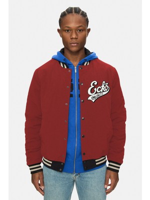 Ecko Unltd. Crocker Kırmızı Baskılı Nakışlı Loose Fit Erkek Kolej Mont