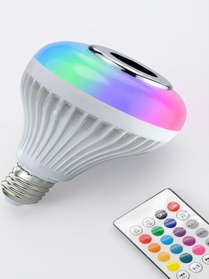 Hobibahçem Bluetooth Rgb LED Hoparlörlü Akıllı Ampul - Renkli Müzikli Lamba ve Kumanda