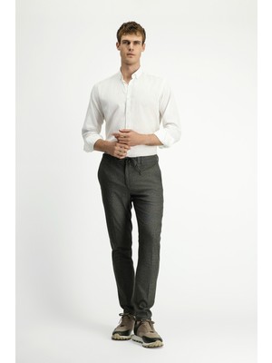 Kiğılı 7 Drop Super Slim Fit Eksra Dar Kesim Beli Lastikli İpli Desenli Likralı Klasik Kumaş Pantolon