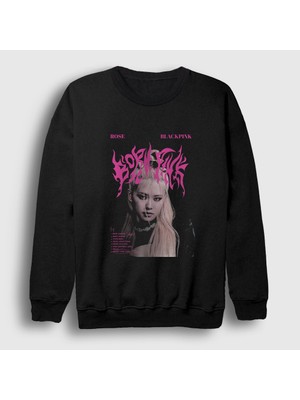 Presmono Unisex Siyah Rose Born Pink Blackpink Sweatshirt