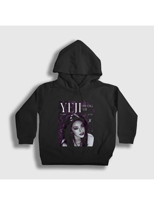 Presmono Unisex Çocuk Siyah Hwang Yeji K Pop Itzy Kapüşonlu Sweatshirt
