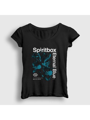 Presmono Kadın Siyah Eternal Blue Spiritbox T-Shirt
