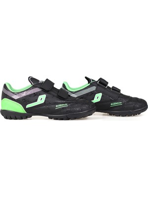 Kajila Erkek Çocuk Siyah Yeşil Halı Saha Ayakkabı - Bağcıklı, Rahat Konforlu ve Dayanıklı Futbol Ayakkabısı